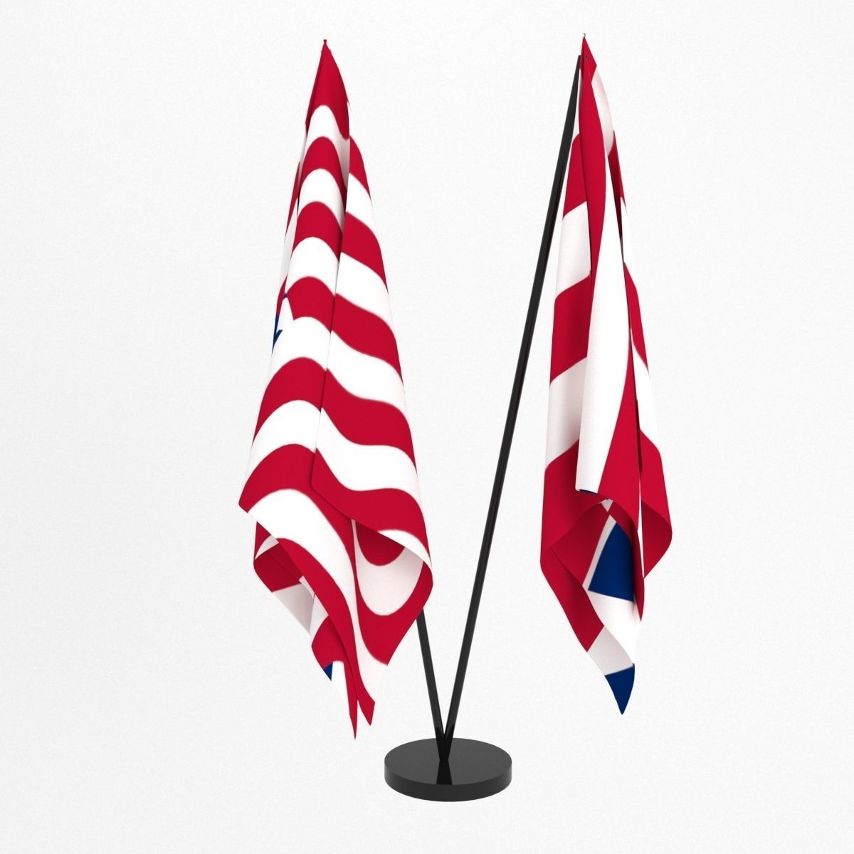 democratic party flag model Low-poly 3D model_1