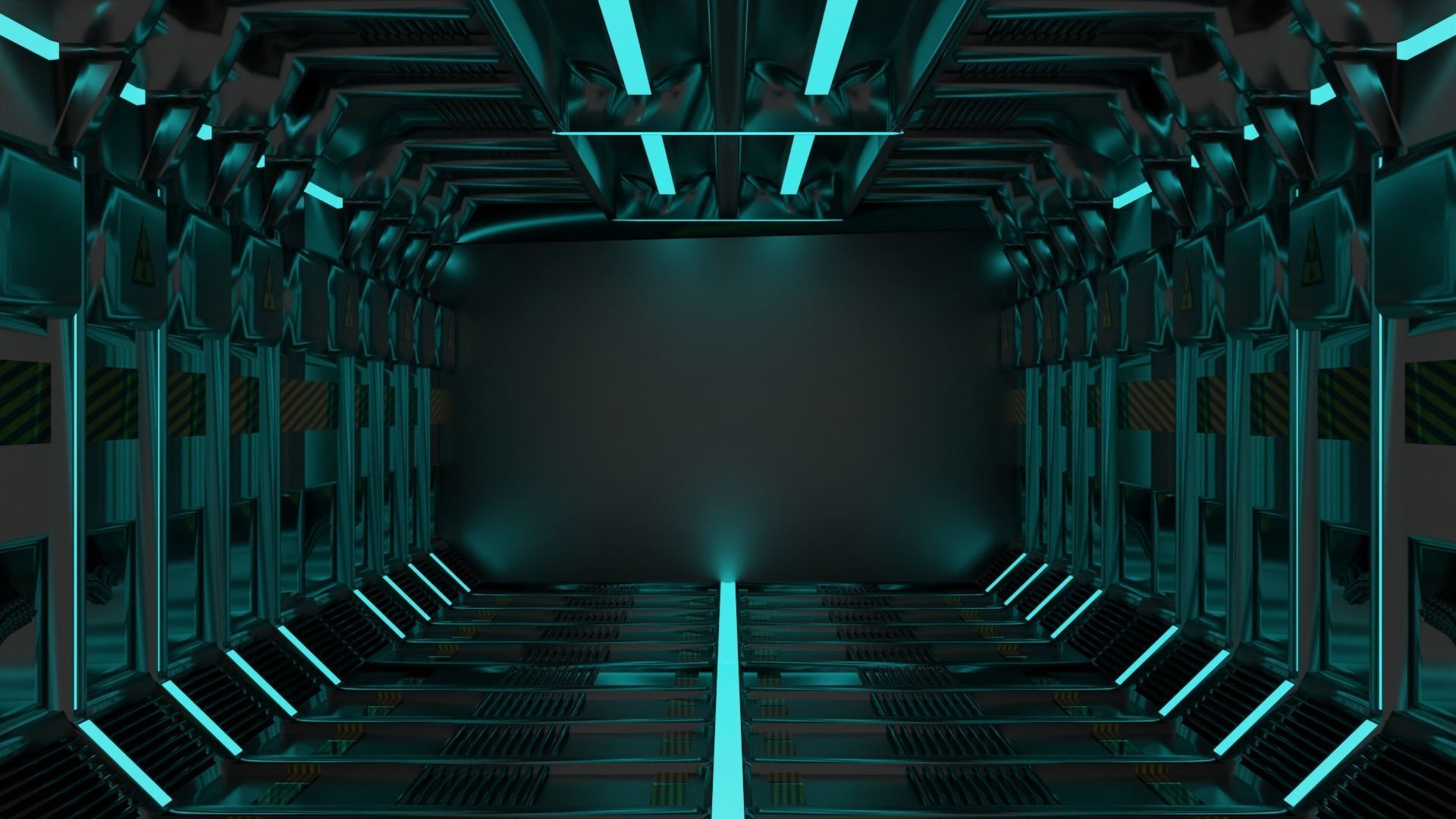 Sci-Fi high poly Corridor 3D model_2