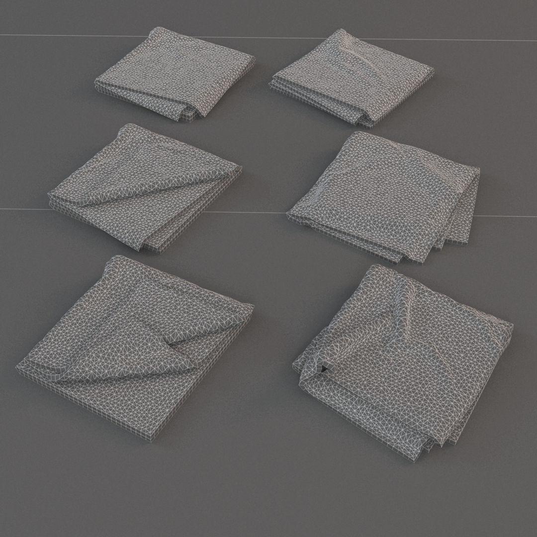 Folded Towels 3D model_8