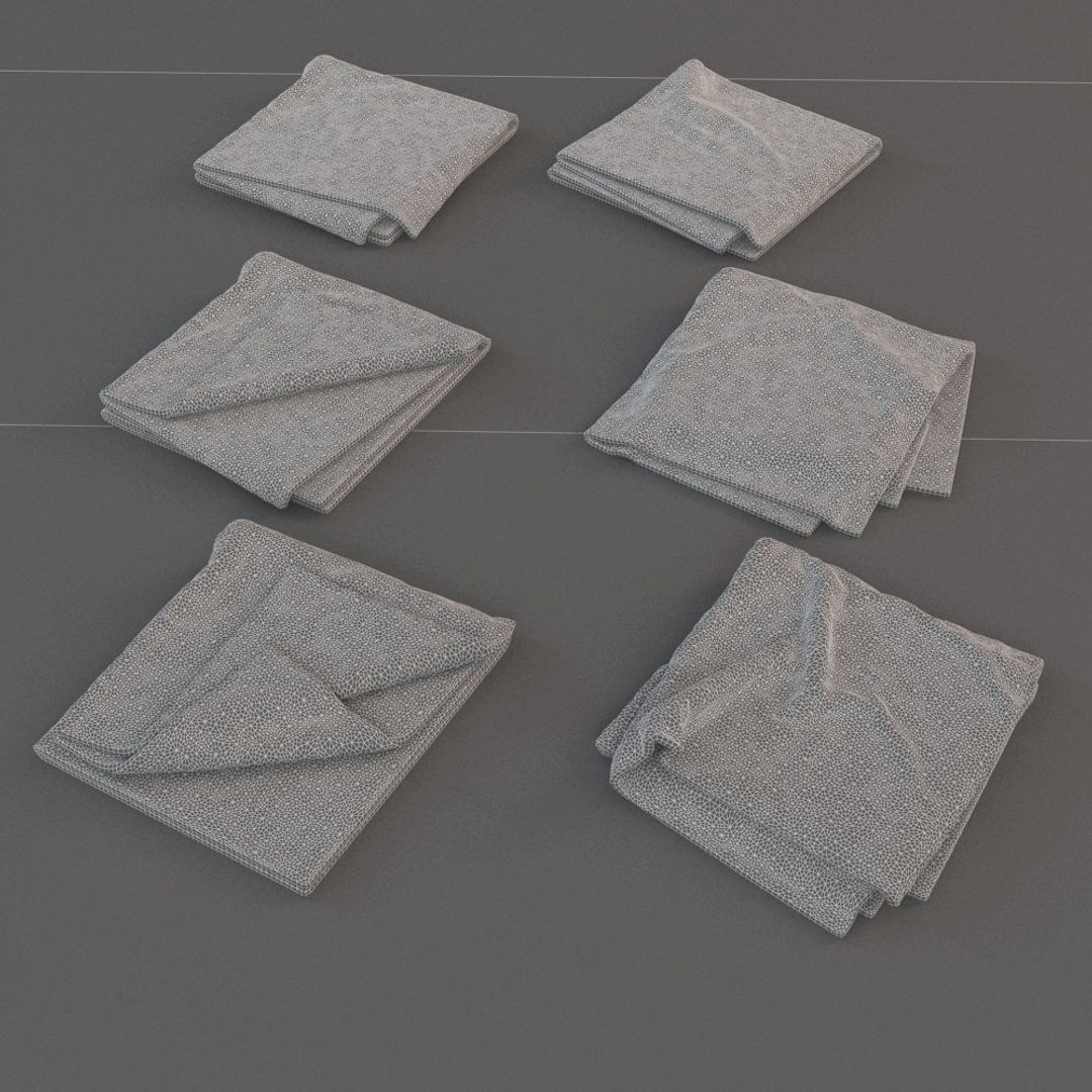 Folded Towels 3D model_7