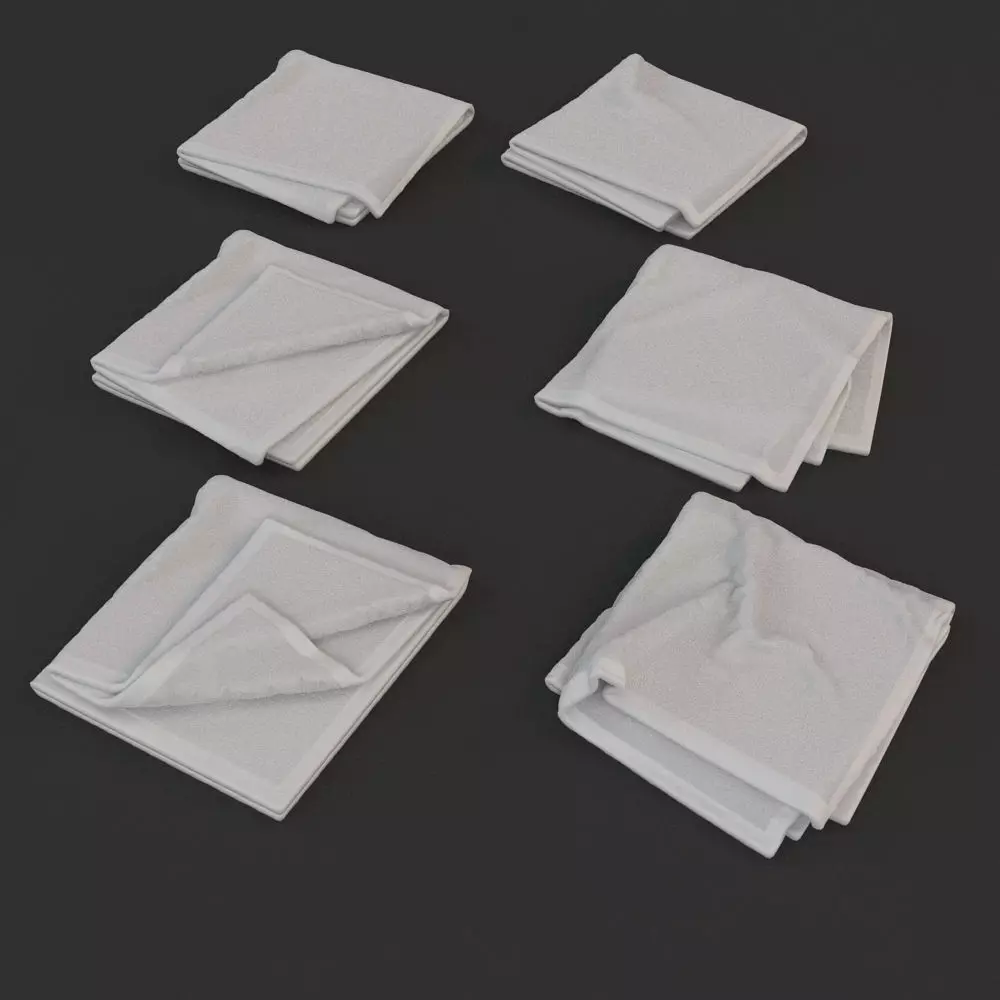 Folded Towels 3D model_0