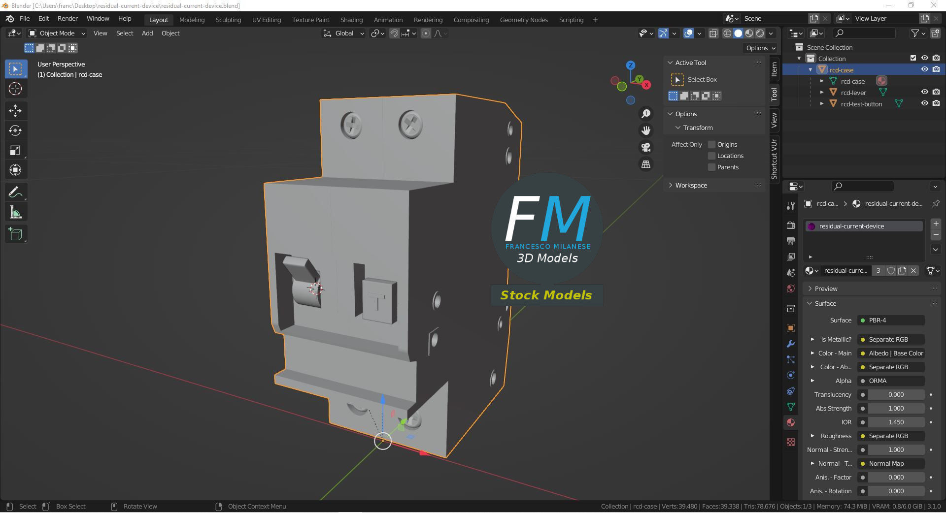 Residual current device 3D model_9