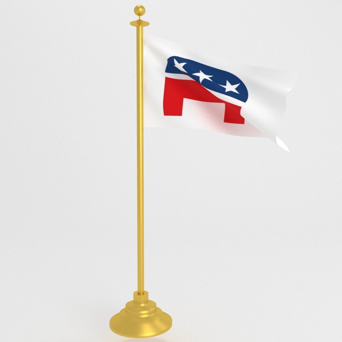 republican party flag model 3D model_10