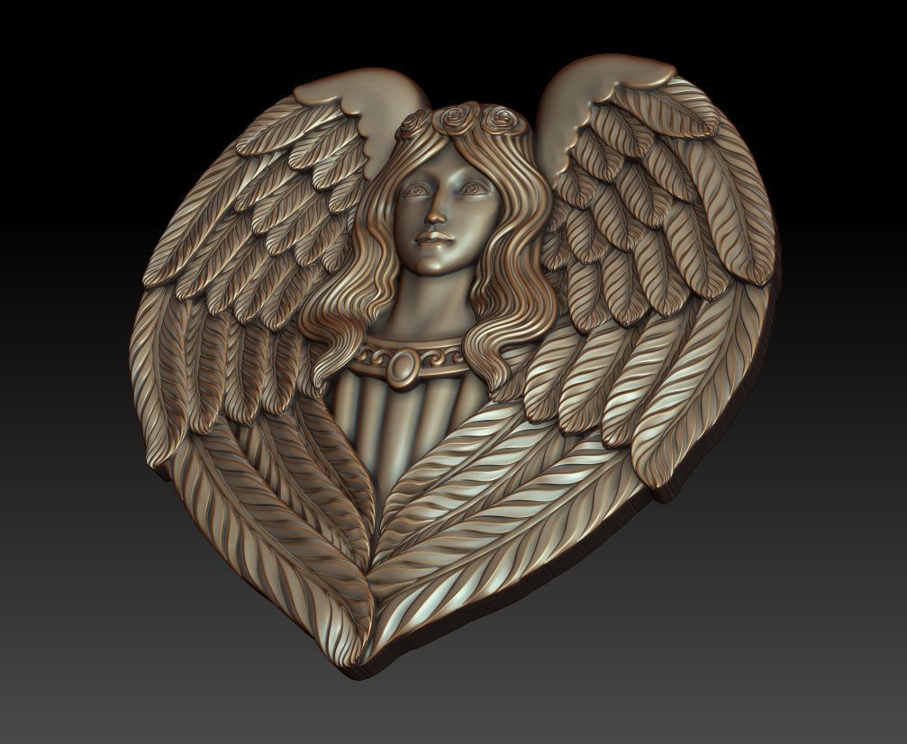 Angel with wings 3D print model_11