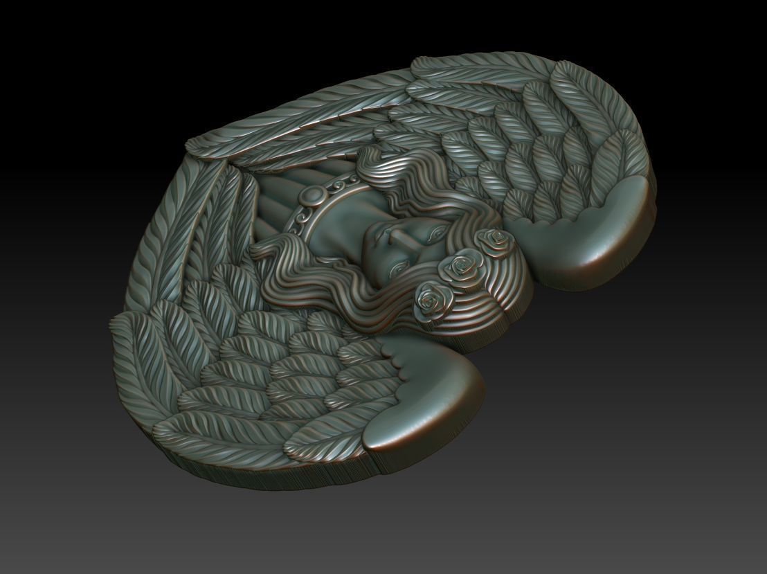 Angel with wings 3D print model_7