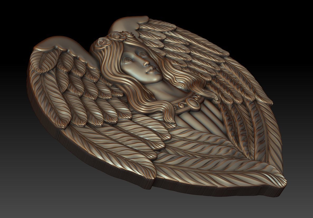 Angel with wings 3D print model_10