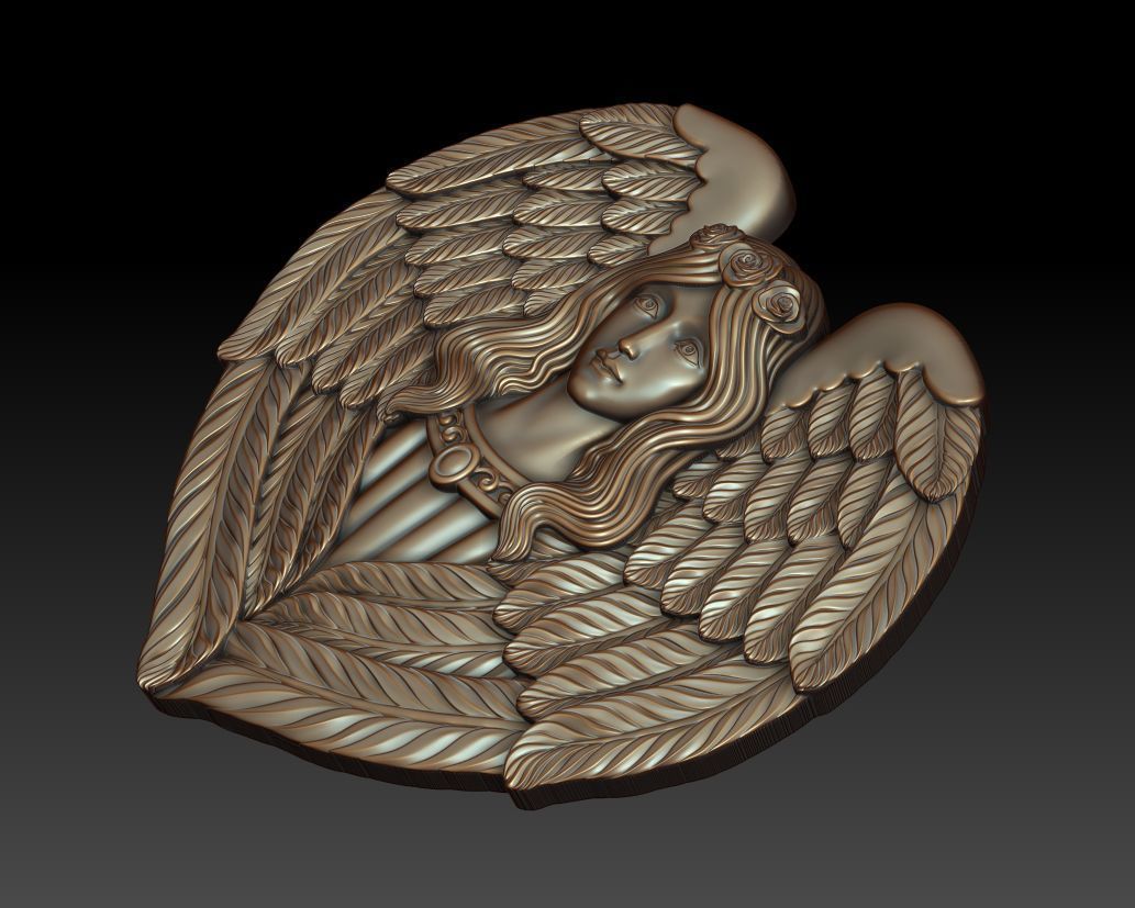 Angel with wings 3D print model_12