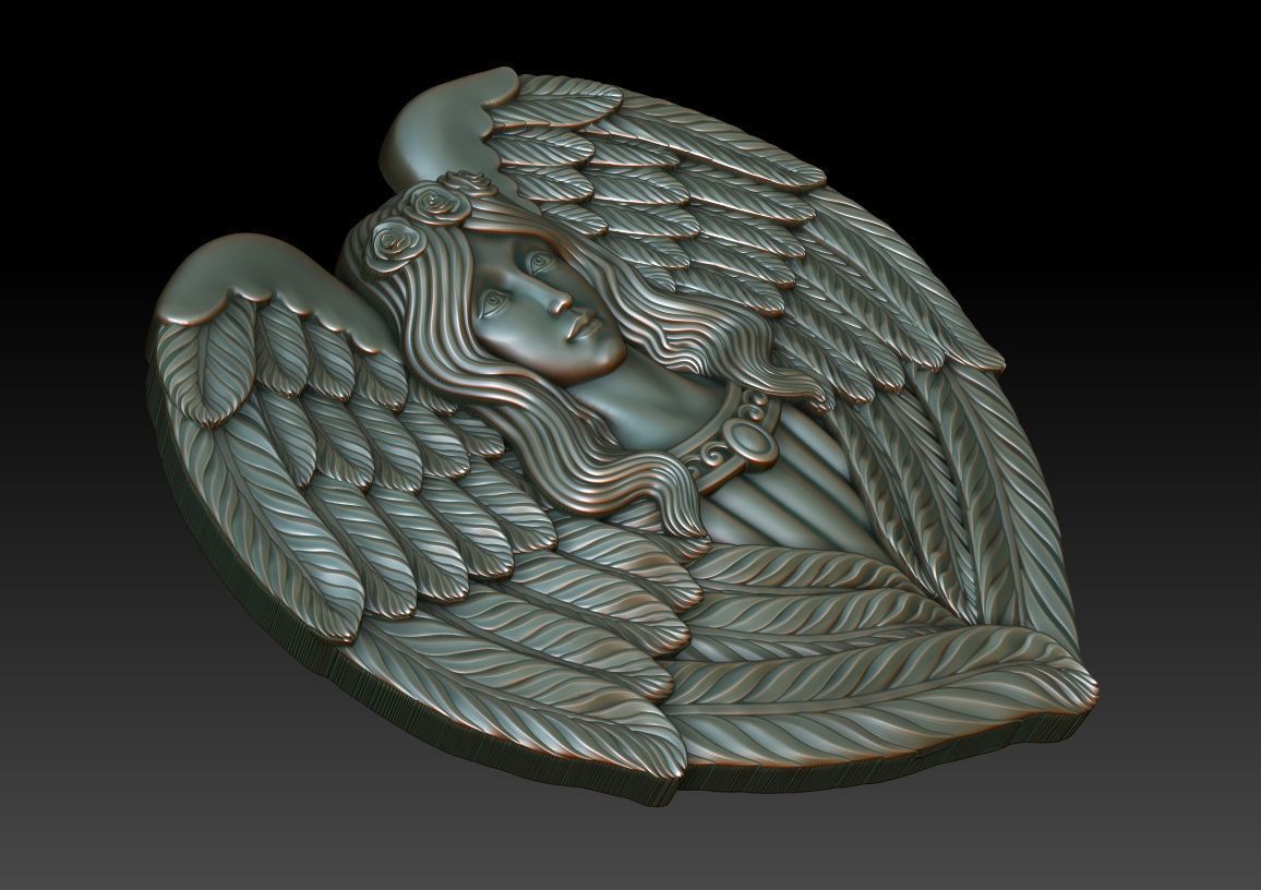 Angel with wings 3D print model_1