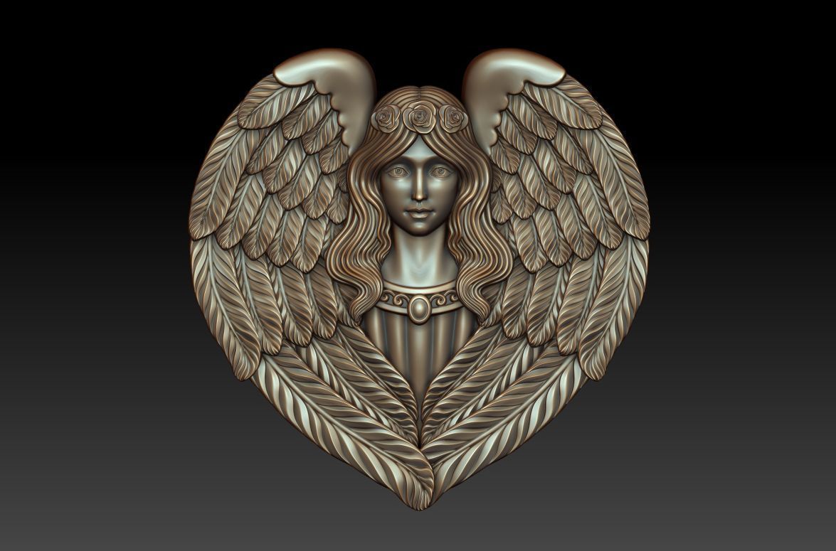 Angel with wings 3D print model_9