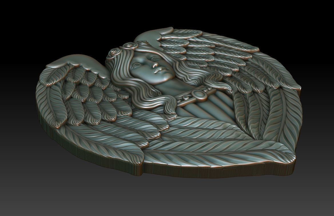 Angel with wings 3D print model_2