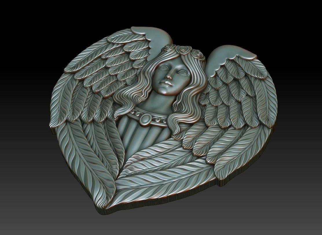 Angel with wings 3D print model_4