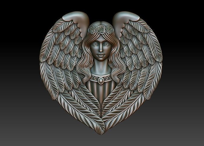 Angel with wings 3D print model