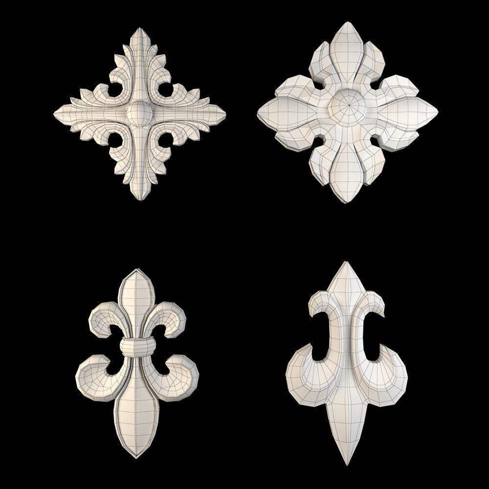 Ornament Element Pack 01 3D model_3