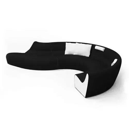 Modern White And Black Sectional Sofa