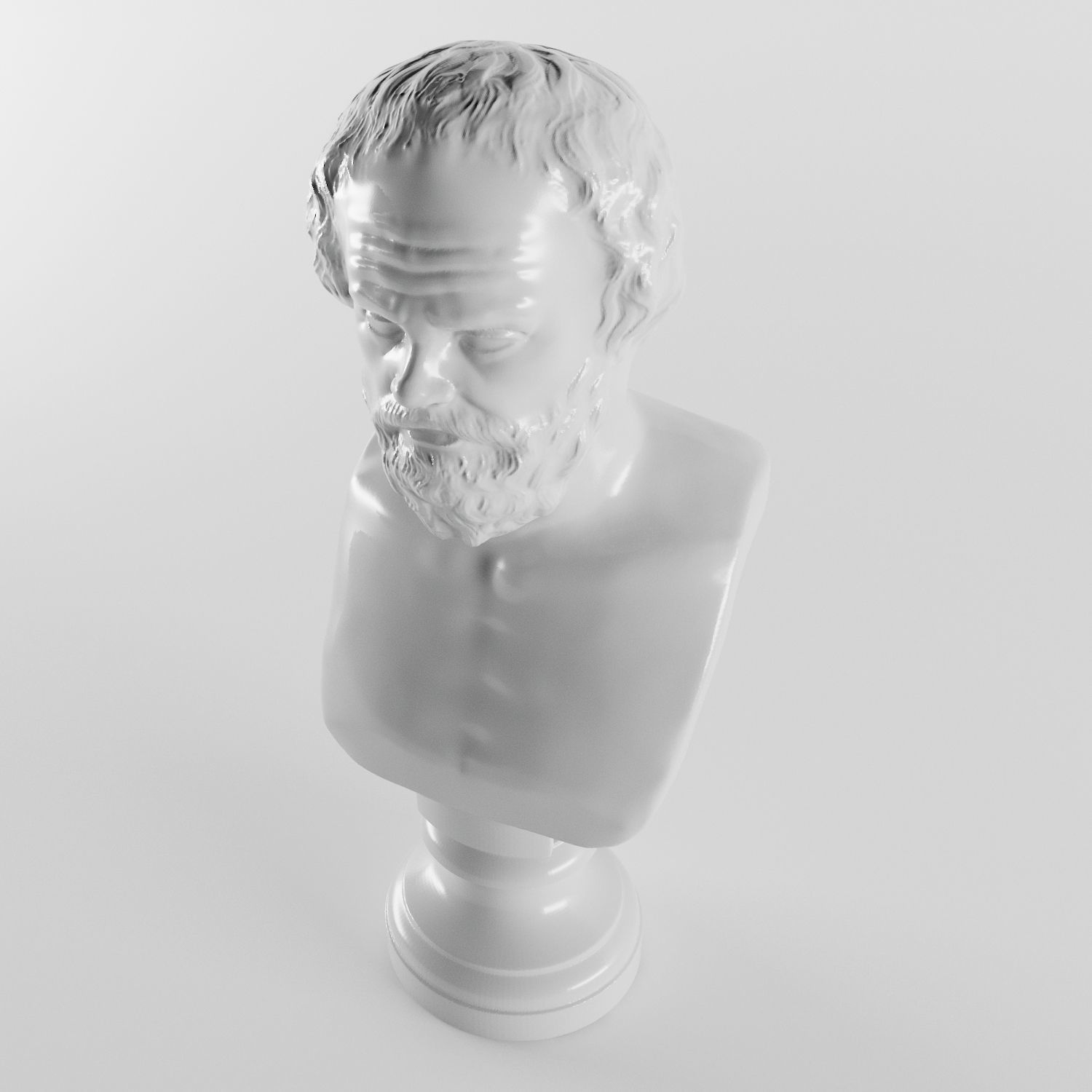 Socrates bust of 3D print model_4