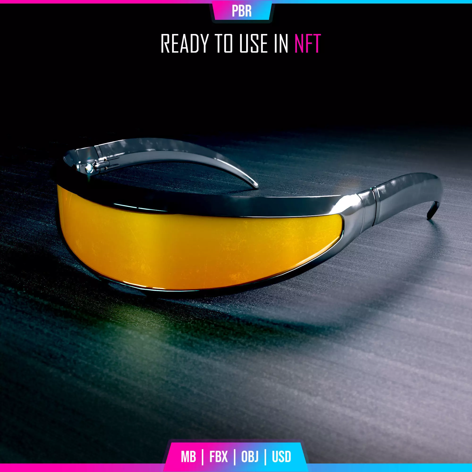LUXURY SCI-FI EYEGLASS - FITS 3D NFTs 3D model_0