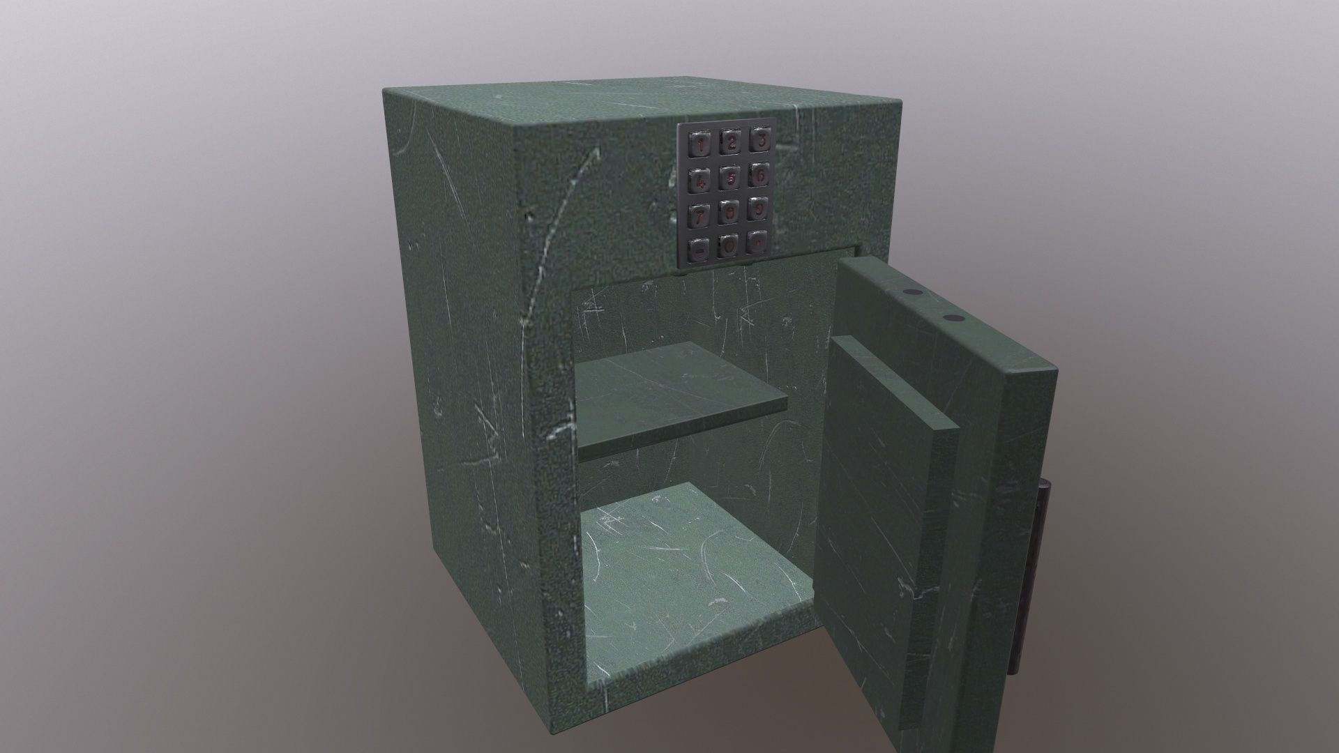 Safe Box  Low-poly 3D model_1
