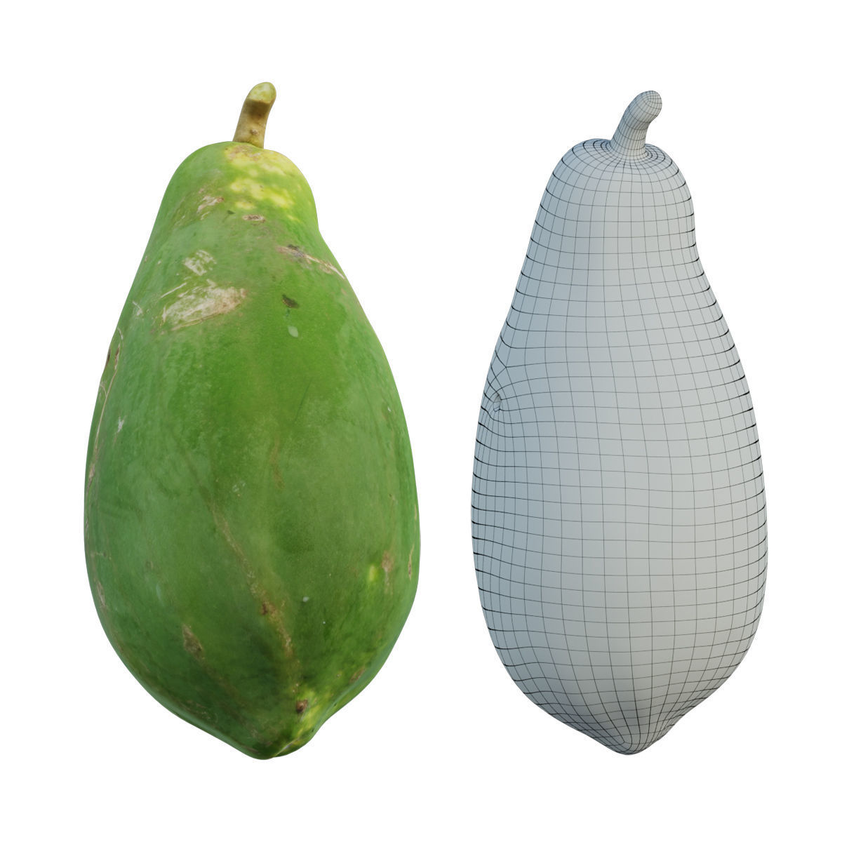 papaya two papayas 3D model_2