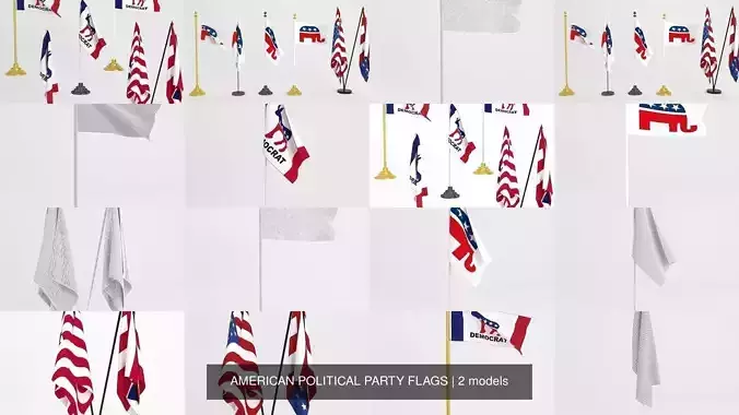 AMERICAN POLITICAL PARTY FLAGS