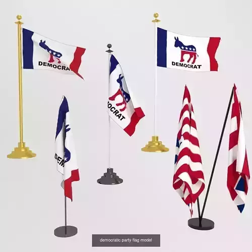 AMERICAN POLITICAL PARTY FLAGS 3D Model Collection