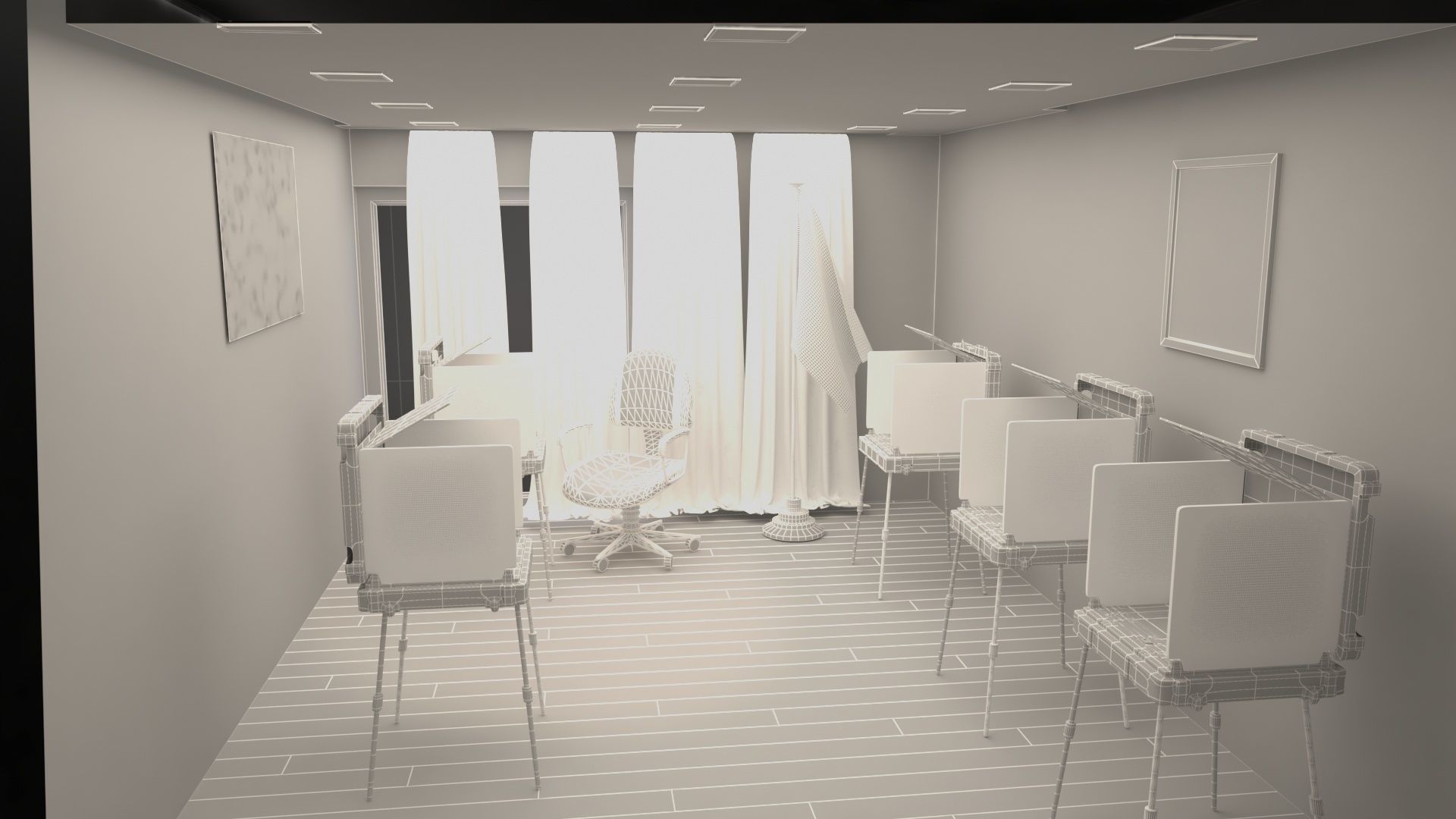  polling station USA 3D Model Collection_3