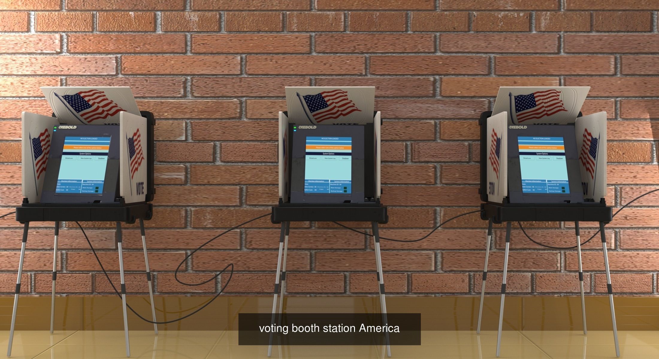  polling station USA 3D Model Collection_2