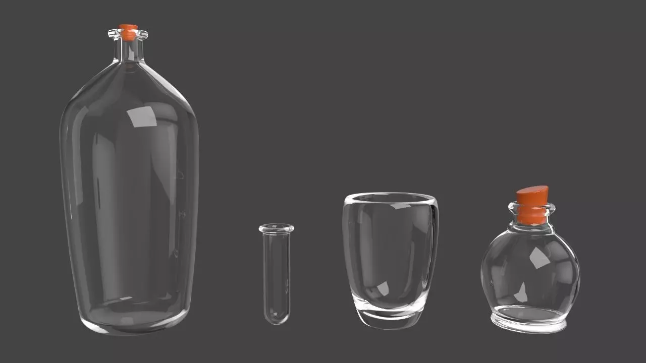 Glass objects pack 3D model_0