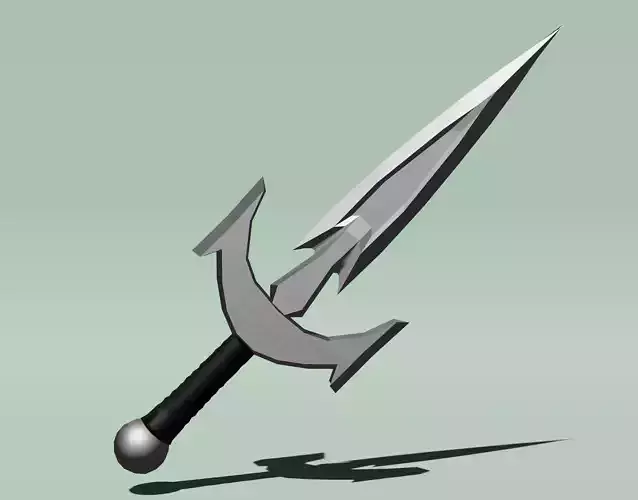 Low poly dagger sword Free low-poly 3D model