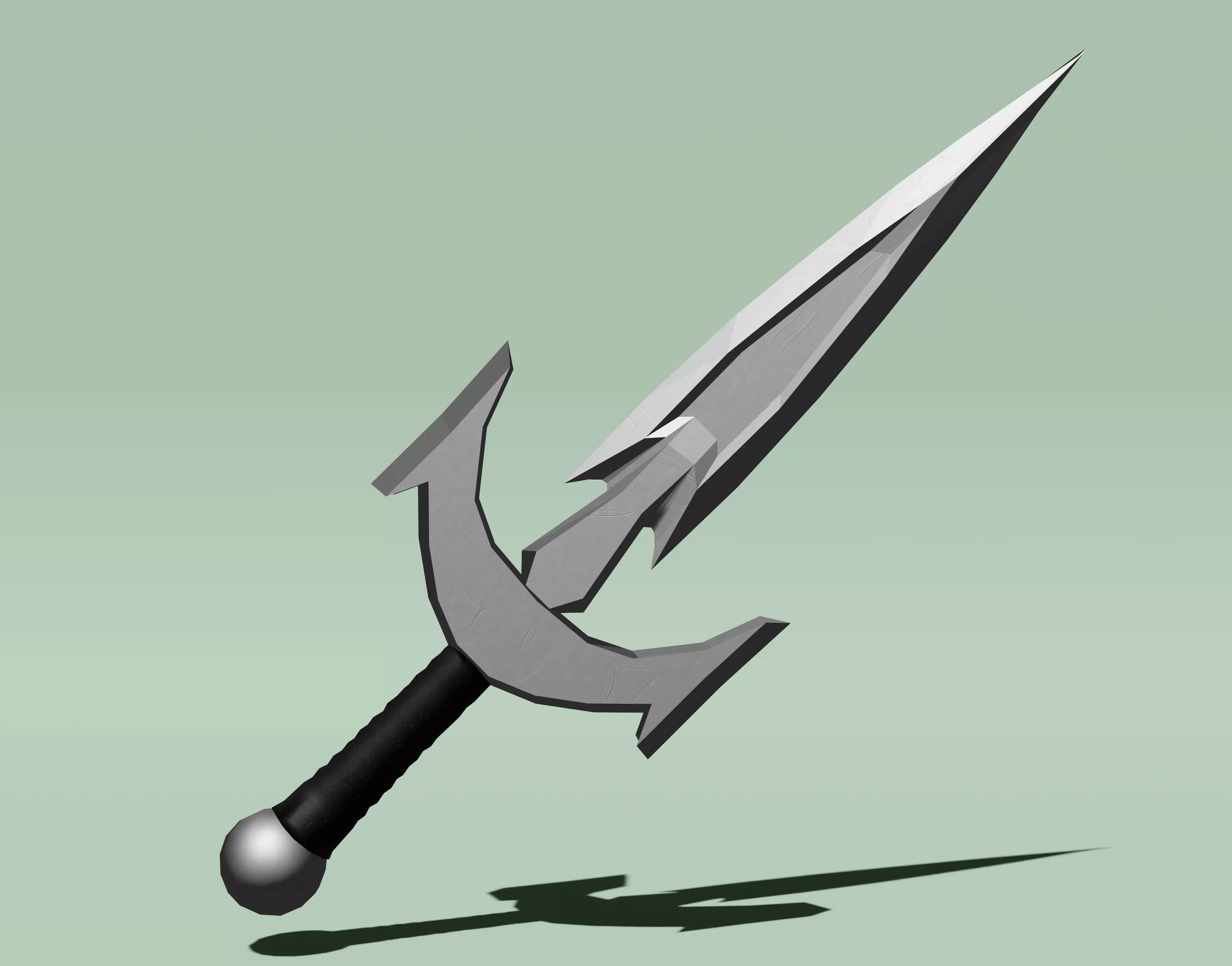 Low poly dagger sword Free low-poly 3D model