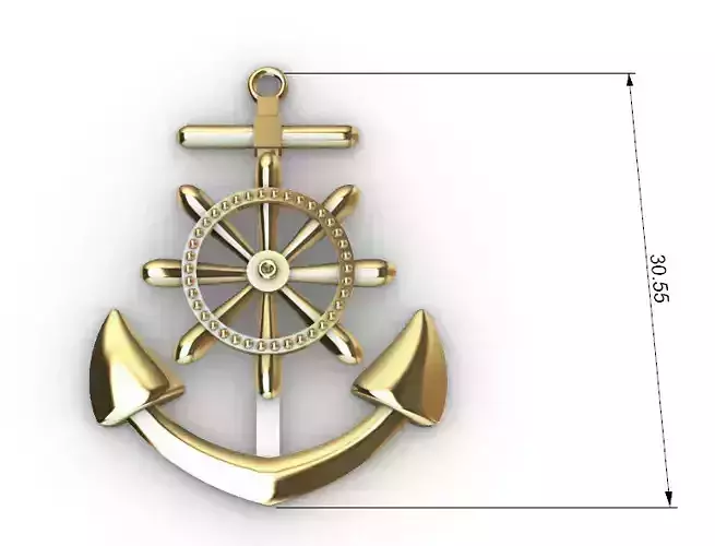 anchor-ancla gold anchor with wheel