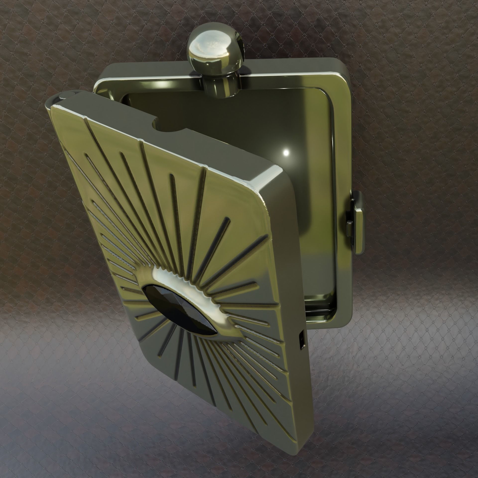 locket eye box pendant 3D print model_1