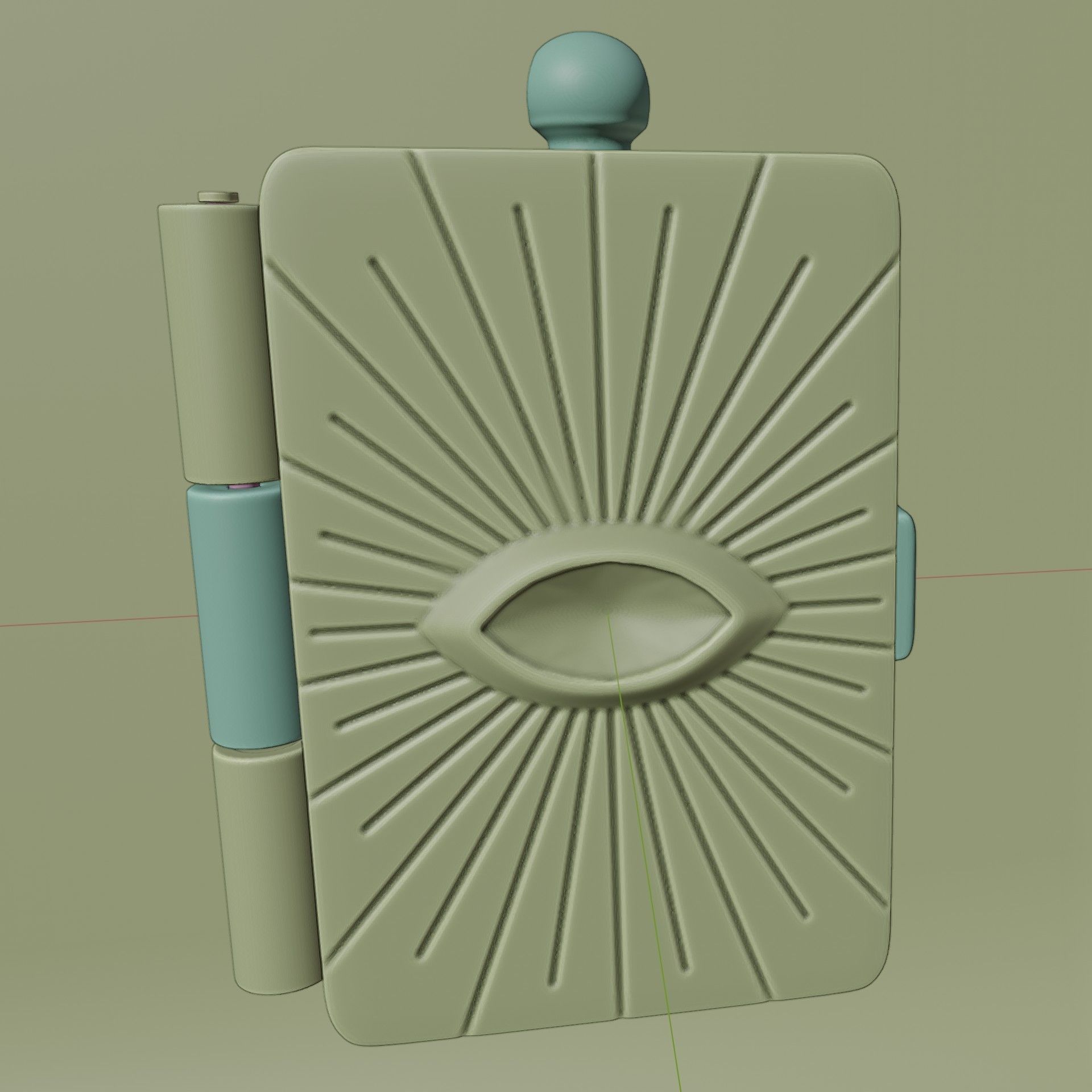 locket eye box pendant 3D print model_4