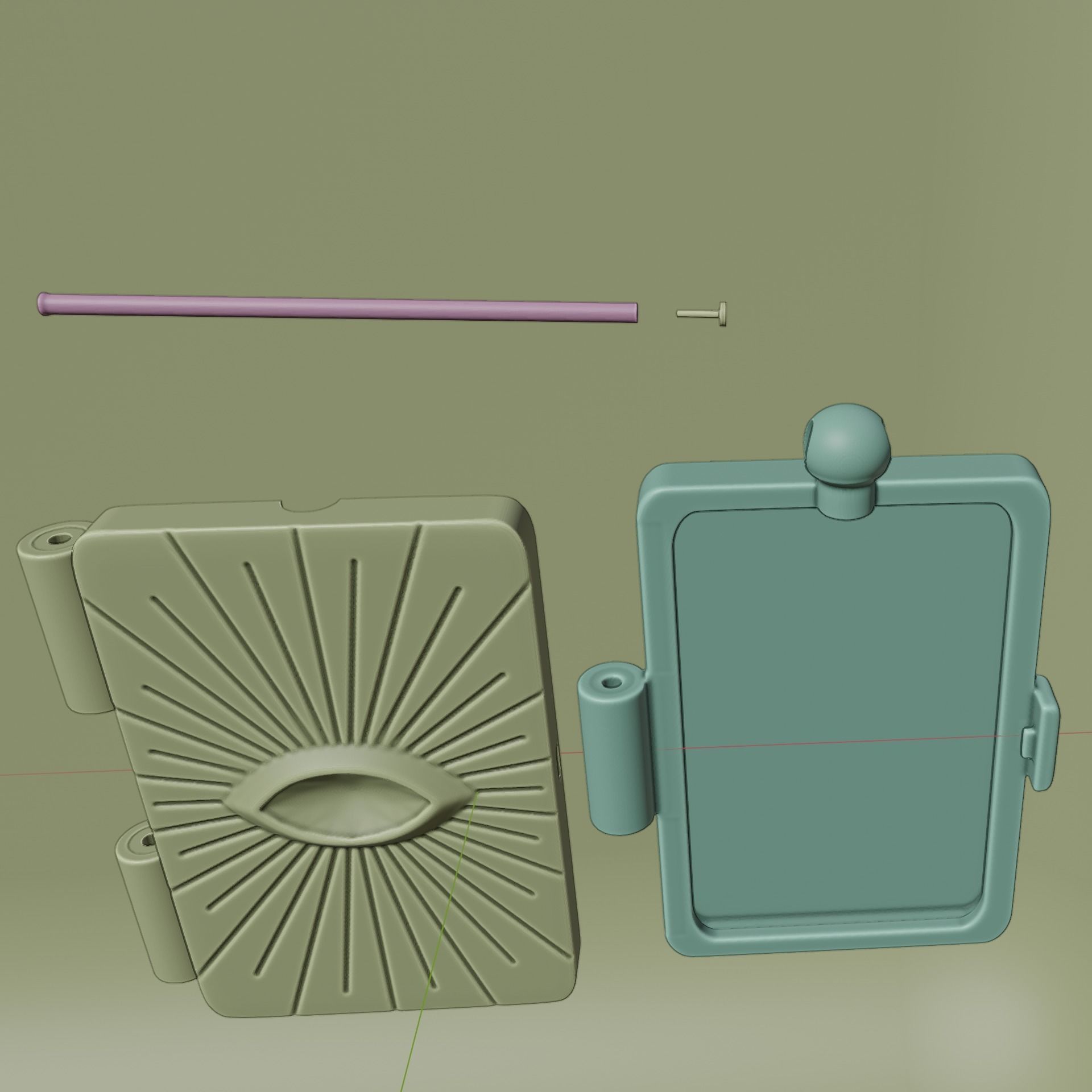 locket eye box pendant 3D print model_2