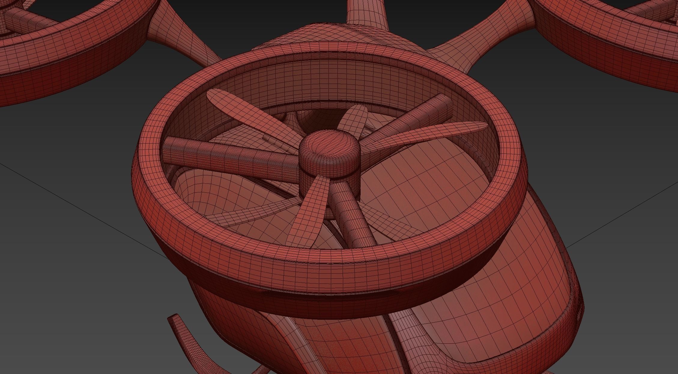 Passenger quadcopter concept 3D model_7