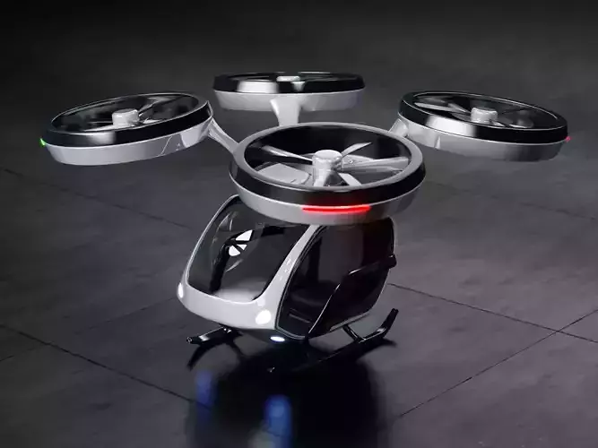 Passenger quadcopter concept 3D model