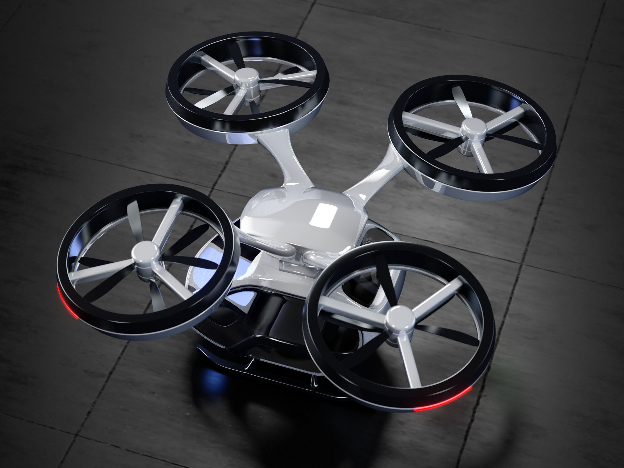 Passenger quadcopter concept 3D model_3