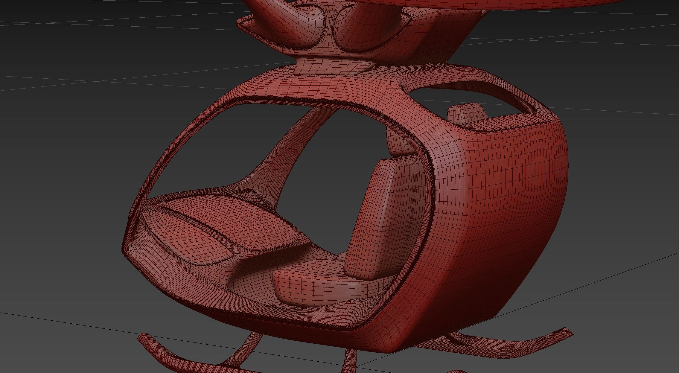 Passenger quadcopter concept 3D model_9