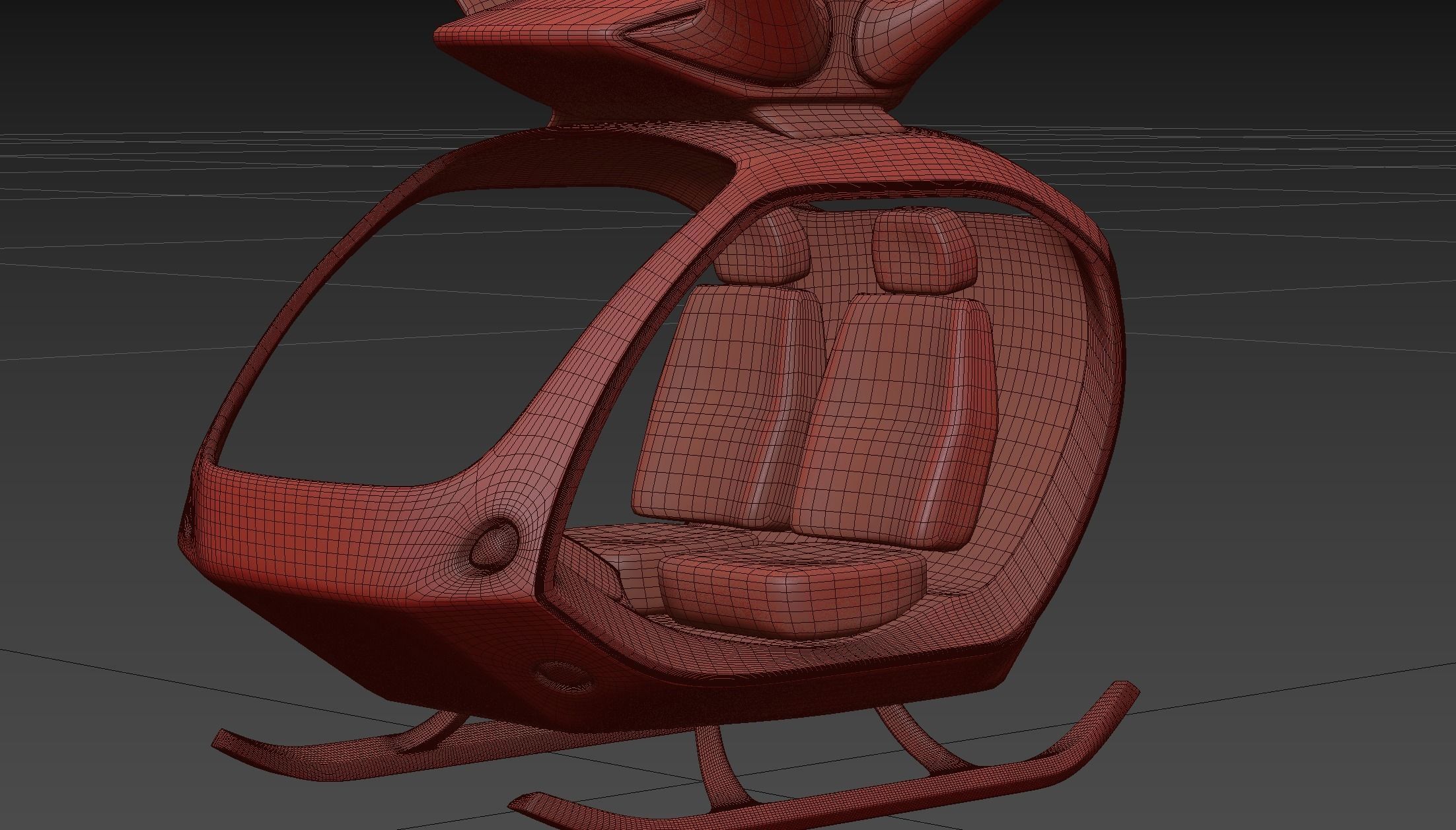 Passenger quadcopter concept 3D model_8