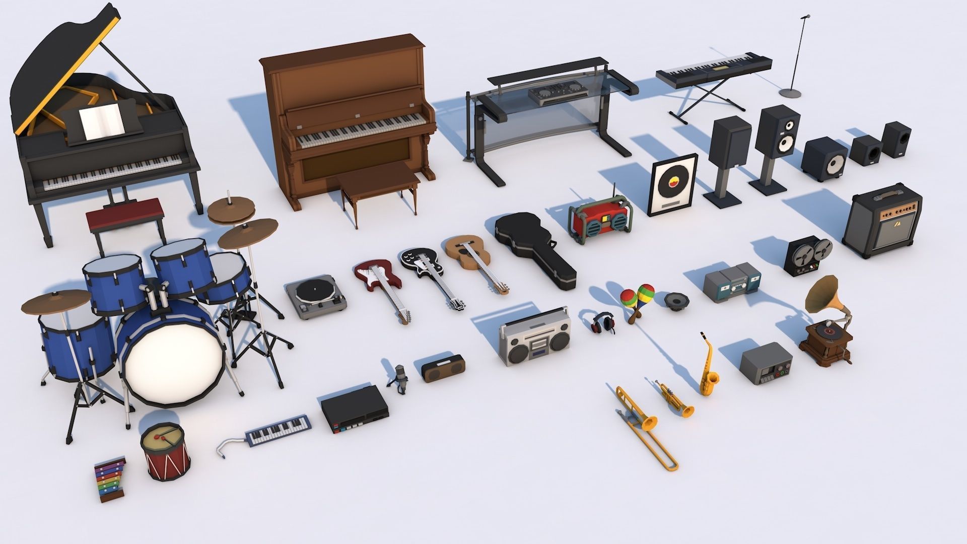 1000 Low Poly Interior Furniture Mega Pack Collection Low-poly 3D model_22