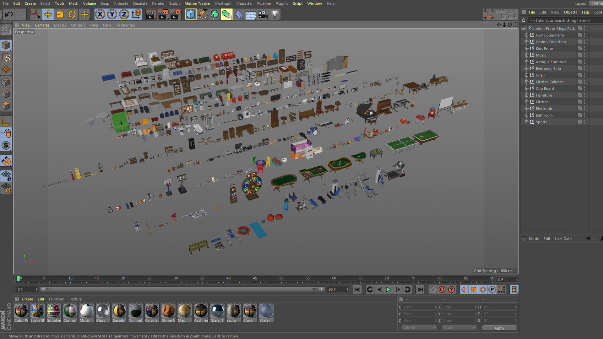1000 Low Poly Interior Furniture Mega Pack Collection Low-poly 3D model_24