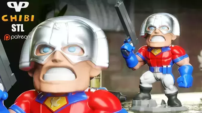 Peacemaker Chibi STL for 3D Printing ChibiSTL 3DXM