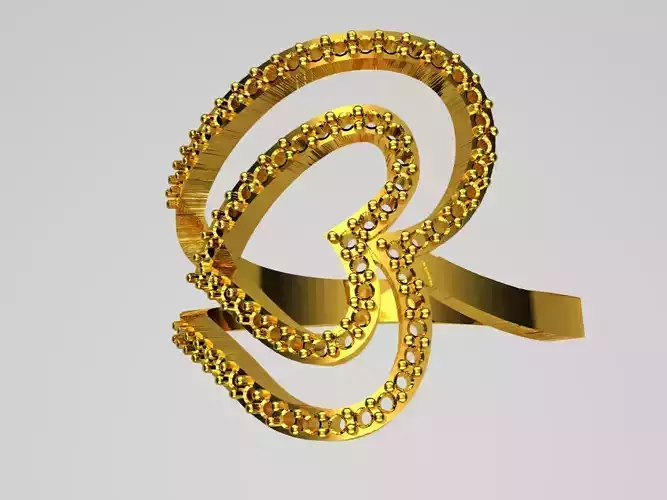 D024-TEL heart shaped gold ring