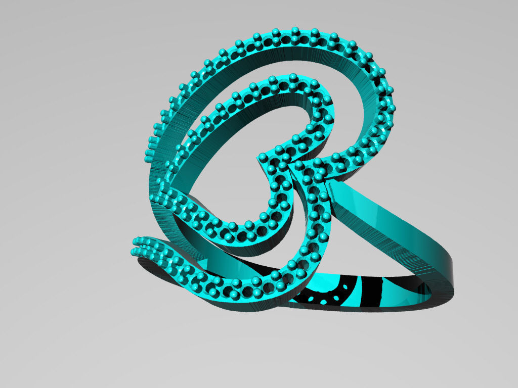 D024-TEL heart shaped gold ring 3D print model_3