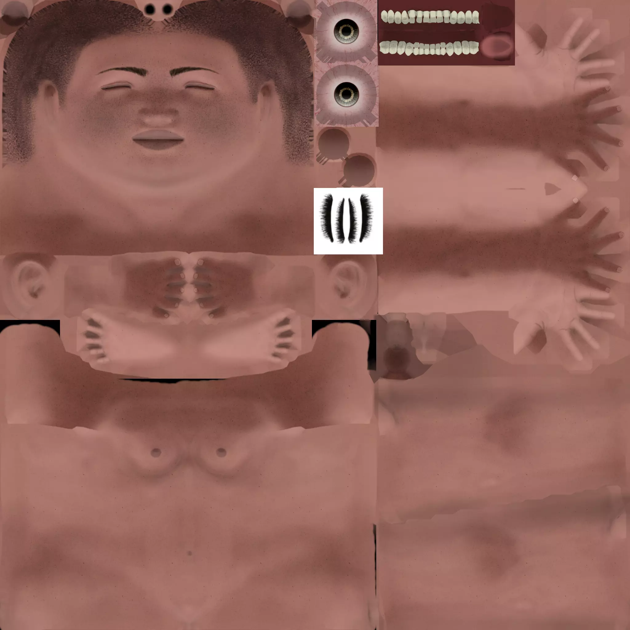 female with textures Free 3D model_0