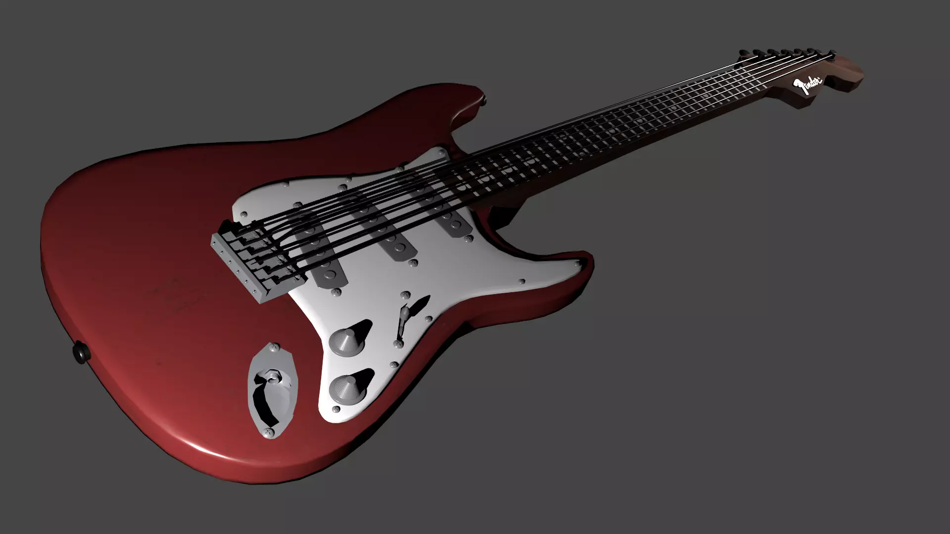 Fender Stratocaster Low-poly 3D model