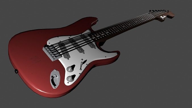 Fender Stratocaster Low-poly 3D model