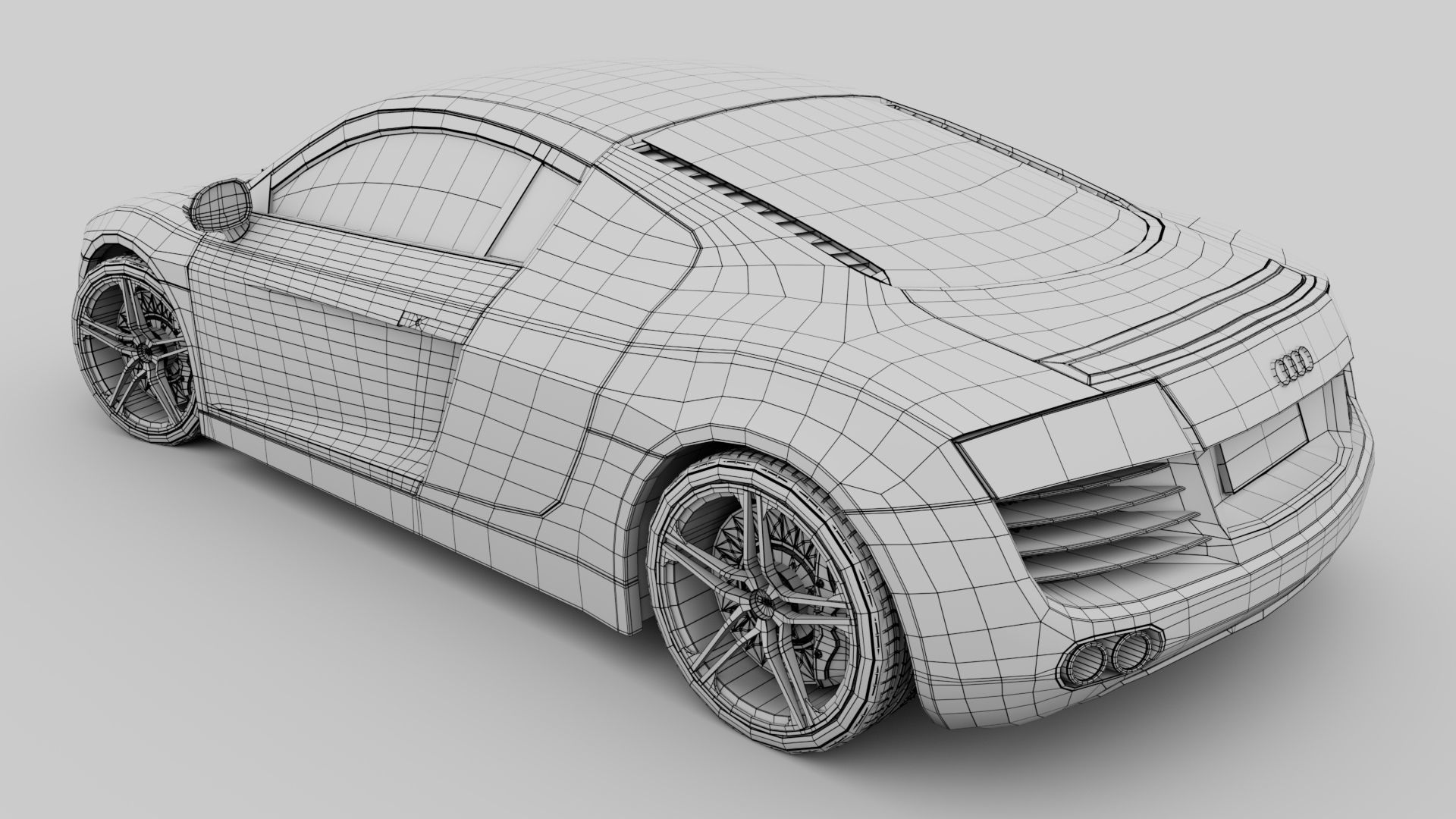 Audi R8 2008 3D model_12