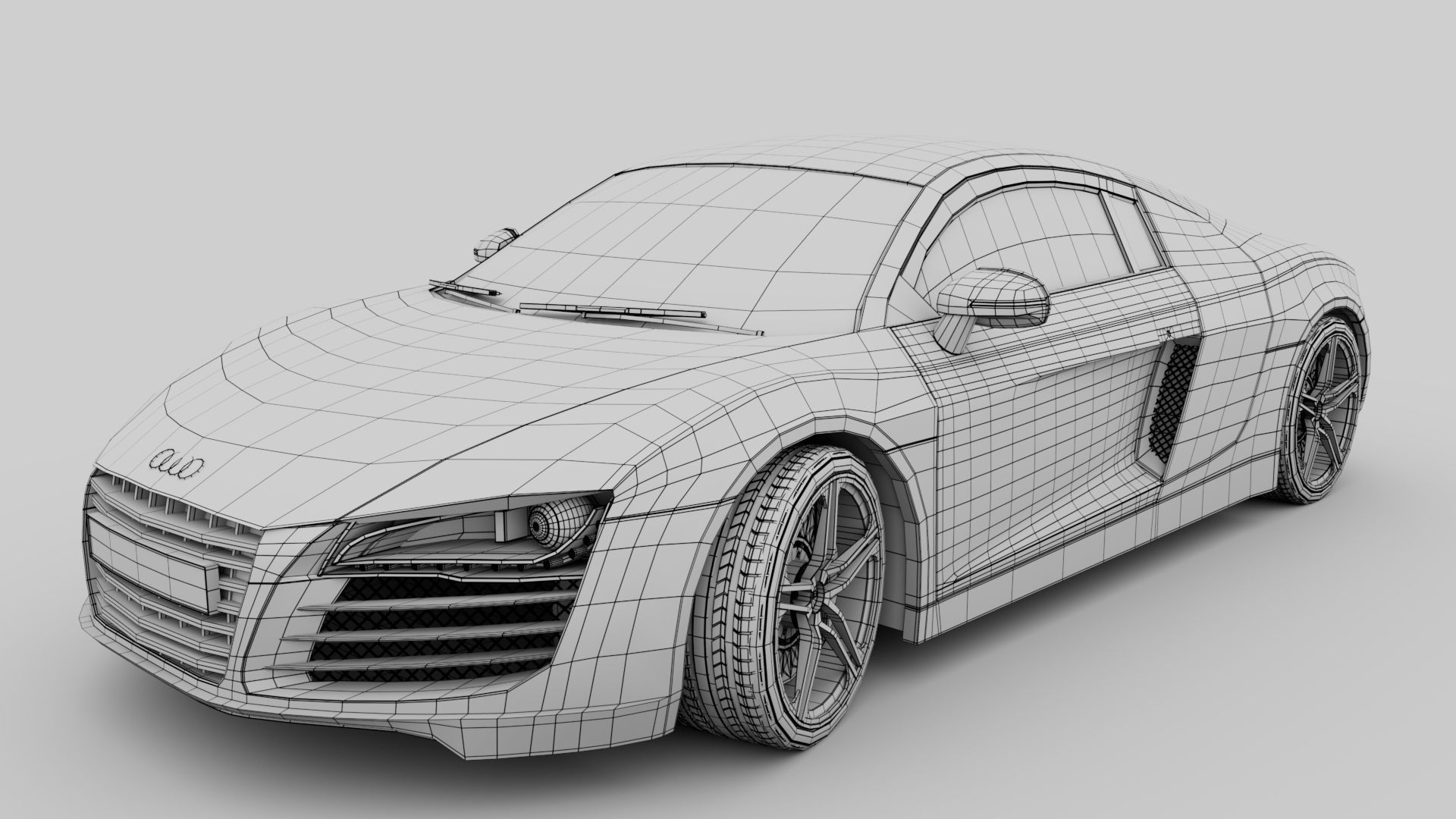 Audi R8 2008 3D model_8