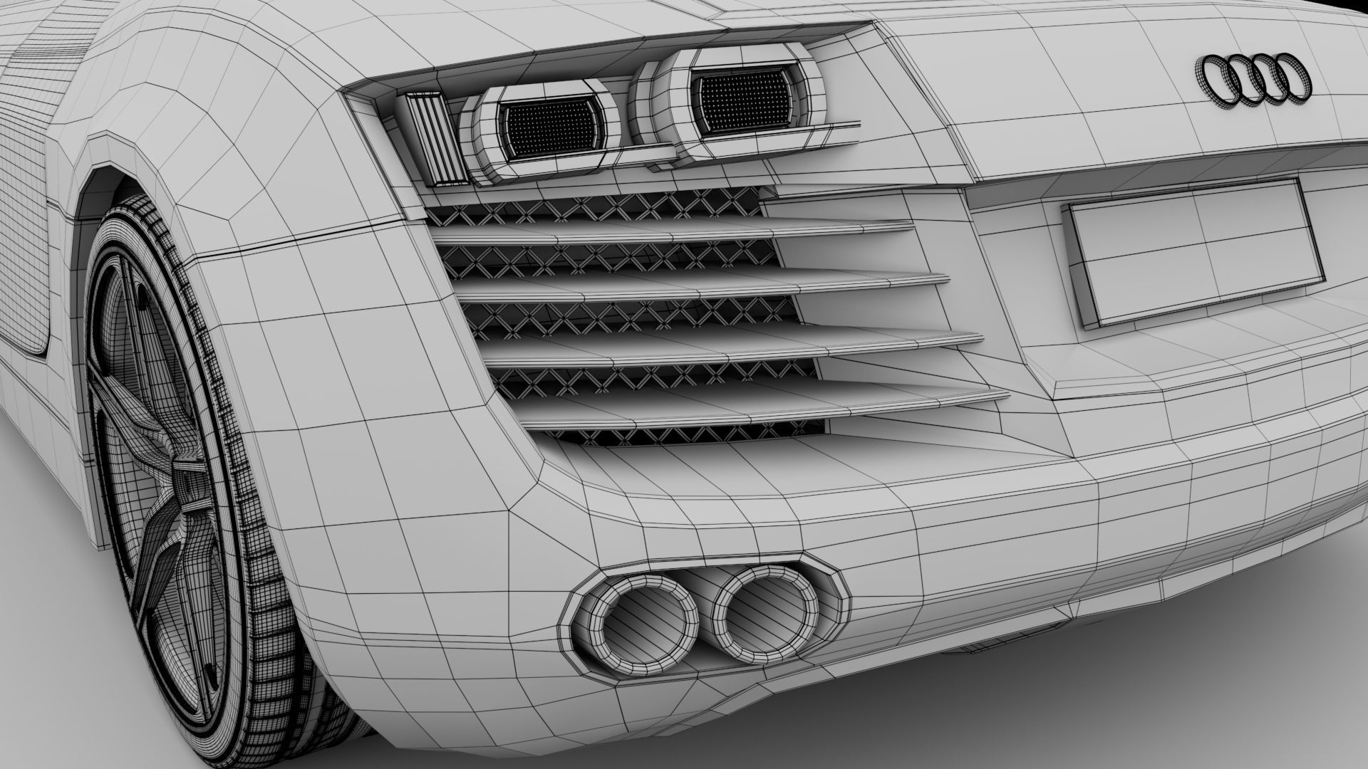 Audi R8 2008 3D model_11