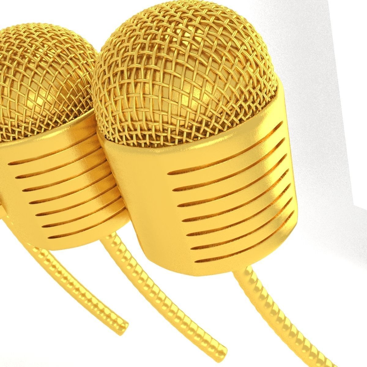 microphone gold 3D model_3